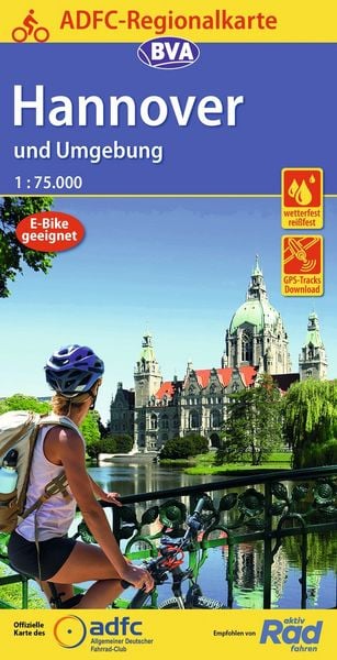 Produktbild: ADFC-Regionalkarte Hannover und Umgebung, 1:75.000, mit Tage