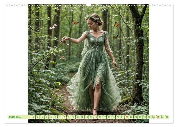 Produktbild: Feenfl&uuml;gel und L&auml;cheln KI - Die zauberhafte Welt der Feenkinder (Wandkalender 2026 DIN A2 quer), CALVENDO Monatskalender