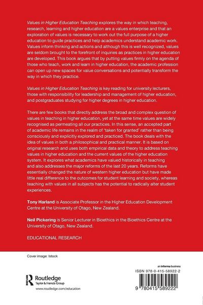 Produktbild: Values in Higher Education Teaching