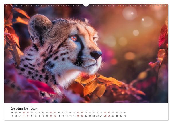 Produktbild: Eleganz und Instinkt - die beeindruckende Welt der Geparden (hochwertiger Premium Wandkalender 2027 DIN A2 quer), Kunstdruck in Hochglanz