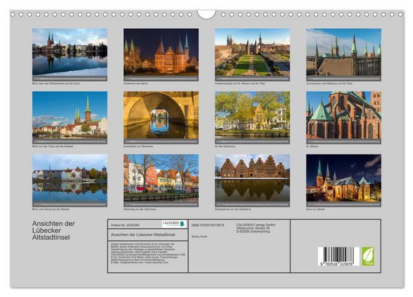 Produktbild: Ansichten der L&uuml;becker Altstadtinsel (Wandkalender 2026 DIN A3 quer), CALVENDO Monatskalender
