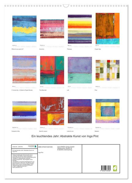 Produktbild: Ein leuchtendes Jahr: Abstrakte Kunst von Inga Pint (Wandkalender 2026 DIN A2 hoch), CALVENDO Monatskalender