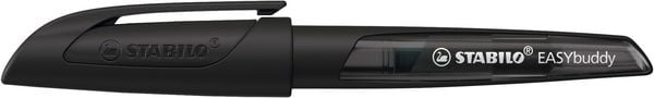 Produktbild: STABILO Schulf&uuml;ller mit Linksh&auml;nder-Feder L -   EASYbuddy Twilight Sky in schwarz/schwarz - Schreibfarbe blau (l&ouml;schbar) - Einzelstift - inkl. Patrone
