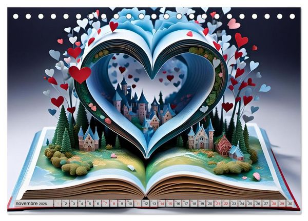 Produktbild: C&oelig;urs ludiques (Calendrier de bureau 2026 DIN A5 vertical), CALVENDO calendrier mensuel