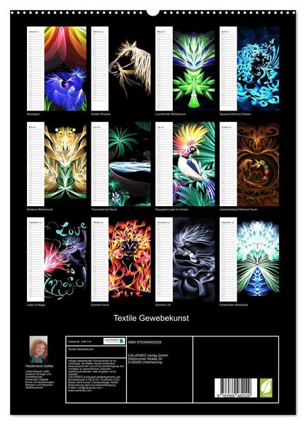 Produktbild: Textile Gewebekunst (Wandkalender 2027 DIN A2 hoch), CALVENDO Monatskalender