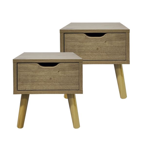 Produktbild: HTI-Living Nachttisch 1 Schublade 2er-Set Thekla Artisaneiche
