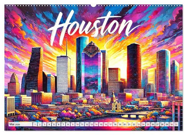 Produktbild: Stadtansichten der USA in Tusche (hochwertiger Premium Wandkalender 2026 DIN A2 quer), Kunstdruck in Hochglanz