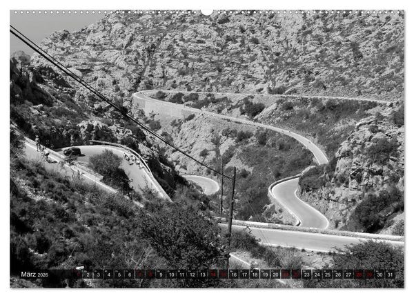 Produktbild: Mallorca monochrom (hochwertiger Premium Wandkalender 2026 DIN A2 quer), Kunstdruck in Hochglanz