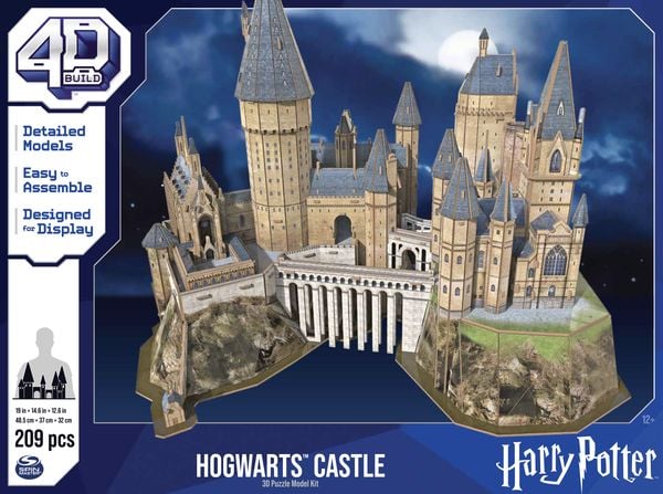 Produktbild: 4D Build - Harry Potter, Hogwarts Castle, 3D-Puzzle des magischen Harry Potter-Schlosses aus hochwertigem Karton, 209 Teile, ab 12 Jahren