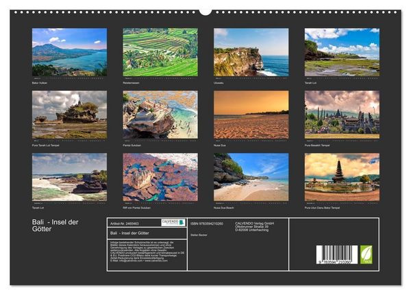 Produktbild: Bali - Insel der G&ouml;tter (hochwertiger Premium Wandkalender 2027 DIN A2 quer), Kunstdruck in Hochglanz