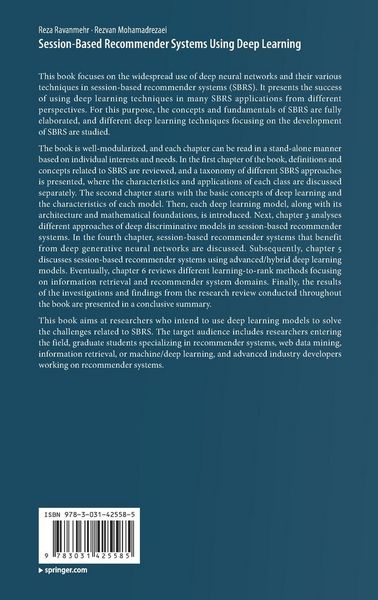 Produktbild: Session-Based Recommender Systems Using Deep Learning