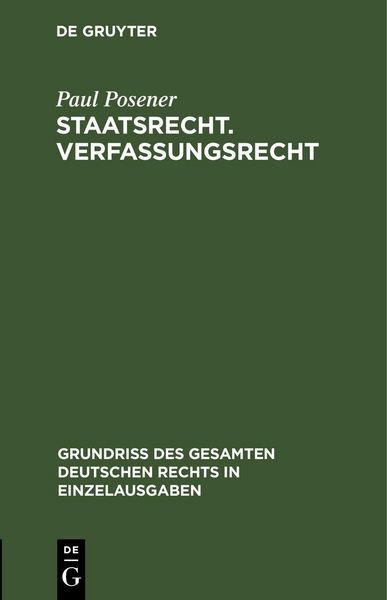 Produktbild: Staatsrecht. Verfassungsrecht