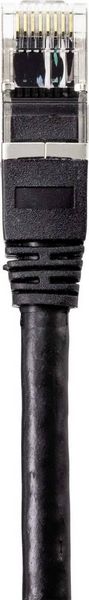 Produktbild: Renkforce RF-4538210 RJ45 Patchkabel CAT 6a S/FTP 50.00 m Schwarz f&uuml;r Au&szlig;enbereich geeignet 1 St.