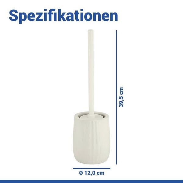 Produktbild: WC-Garnitur Mod. Fablo Creme, aus hochwertiger Keramik, mit Silikon-B&uuml;rstenkopf