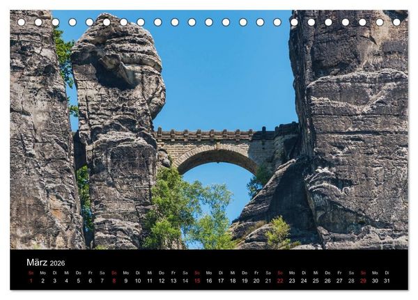 Produktbild: S&auml;chsische Schweiz (Tischkalender 2026 DIN A5 quer), CALVENDO Monatskalender