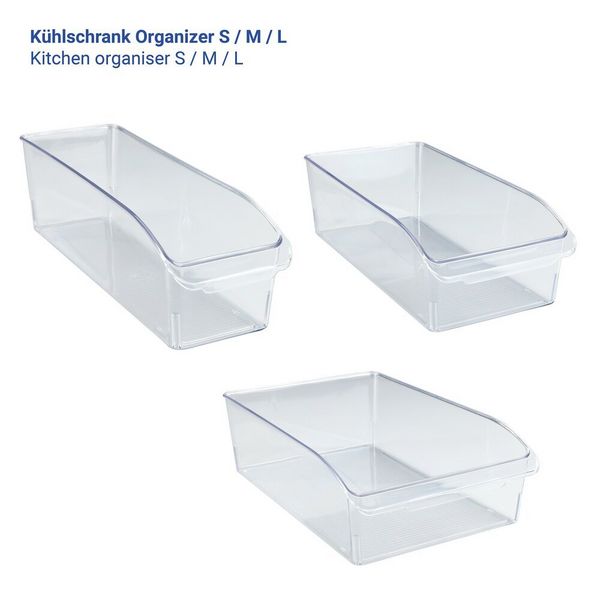 Produktbild: K&uuml;hlschrank-Organizer Set, 3-teilig, Aufbewahrungsboxen f&uuml;r K&uuml;hl- und Vorratsschrank