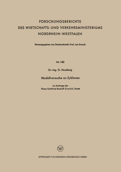 Produktbild: Modellversuche an Zyklonen