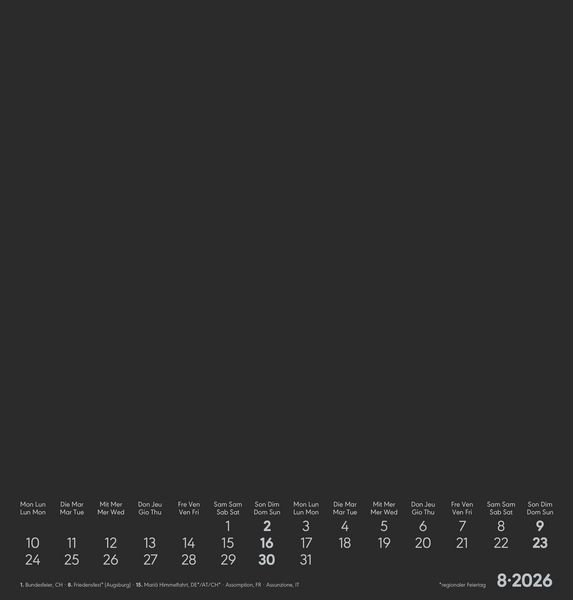 Produktbild: Kreativ-Kalender schwarz 2026 - 21x22 cm - Foto, Malen, Basteln - datiert - Kreativkalender - Foto-Kalender - Alpha Edition