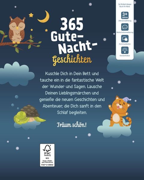 Produktbild: 365 Gutenachtgeschichten. Vorlesebuch f&uuml;r Kinder ab 3 Jahren