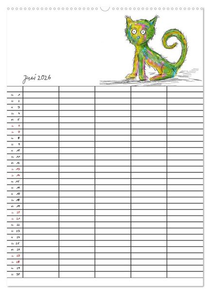 Produktbild: Bunte Freunde (hochwertiger Premium Wandkalender 2026 DIN A2 hoch), Kunstdruck in Hochglanz
