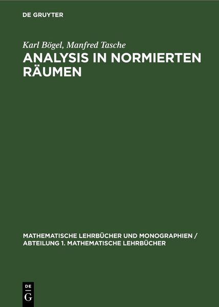 Produktbild: Analysis in Normierten R&auml;umen