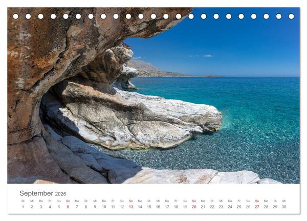 Produktbild: Kreta - Naturlandschaften (Tischkalender 2026 DIN A5 quer), CALVENDO Monatskalender