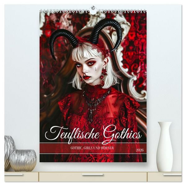 Teuflische Gothics - Gothic, Girls und Hörner (hochwertiger Premium Wandkalender 2026 DIN A2 hoch), Kunstdruck in Hochglanz