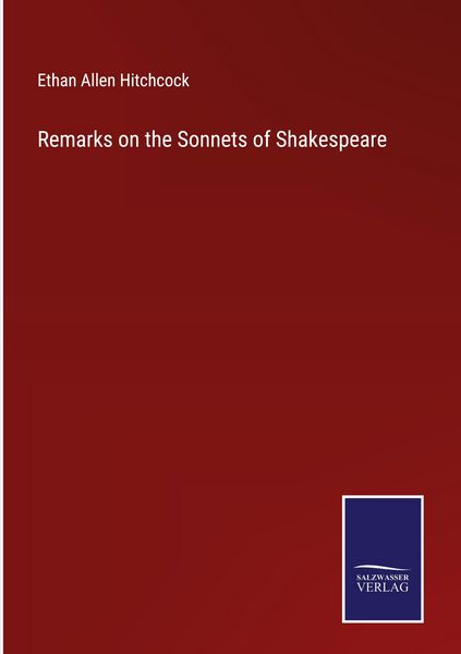 Produktbild: Remarks on the Sonnets of Shakespeare