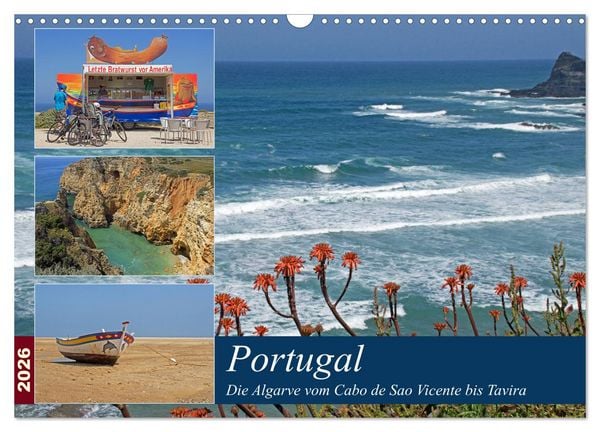 Produktbild: Portugal - Die Algarve vom Cabo de Sao Vicente bis Tavira (Wandkalender 2026 DIN A3 quer), CALVENDO Monatskalender
