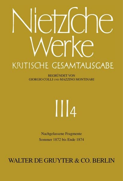 Produktbild: Nachgelassene Fragmente Sommer 1872 - Ende 1874