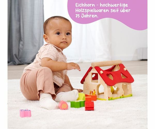 Produktbild: Eichhorn Holz Steckhaus, 15-teilig