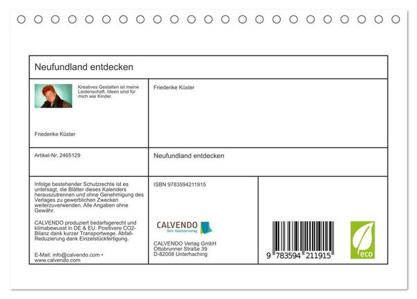 Produktbild: Neufundland entdecken (Tischkalender 2027 DIN A5 quer), CALVENDO Monatskalender