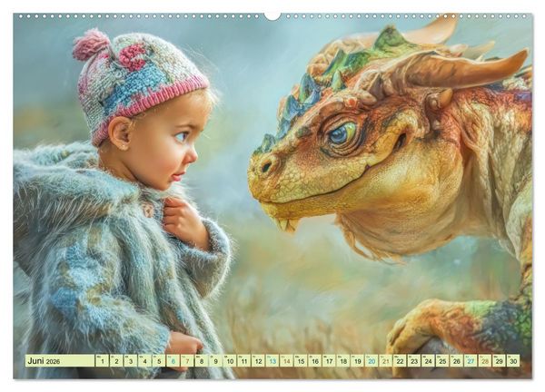 Produktbild: Ewige Drachenliebe - Eine zeitlose Faszination (hochwertiger Premium Wandkalender 2026 DIN A2 quer), Kunstdruck in Hochglanz
