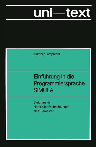 Produktbild: Einf&uuml;hrung in die Programmiersprache SIMULA