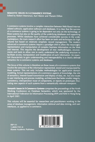 Produktbild: Semantic Issues in E-Commerce Systems