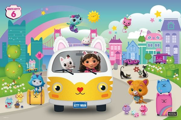 Produktbild: TEAMPUZZLE &ndash; Gabby&acute;s Dollhouse: The Movie &ndash; 194 Teile &ndash; Kinderpuzzle mit gro&szlig;en & kleinen Teilen