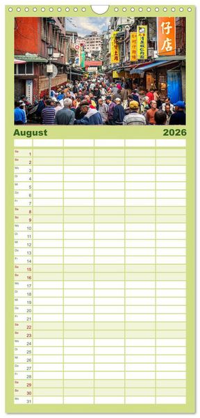 Produktbild: Familienplaner 2026 - Taipeh, Hauptstadt von Taiwan mit 5 Spalten (Wandkalender, 21 x 45 cm) CALVENDO