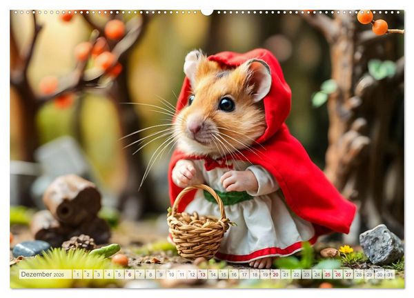 Produktbild: Es war einmal ein Hamster... M&auml;rchenhafte Abenteuer auf vier Pf&ouml;tchen (hochwertiger Premium Wandkalender 2026 DIN A2 quer), Kunstdruck in Hochglanz