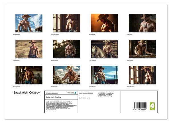 Produktbild: Sattel mich, Cowboy! (Wandkalender 2026 DIN A3 quer), CALVENDO Monatskalender