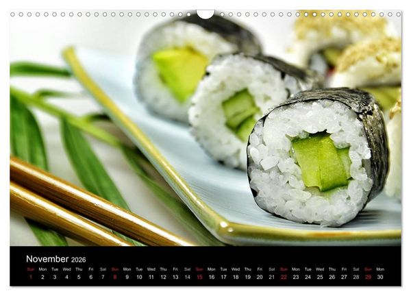 Produktbild: Delicious - Gourmet Food Calendar 2026 / UK-Version (Wall Calendar 2026 DIN A3 landscape), CALVENDO 12 Month Wall Calendar