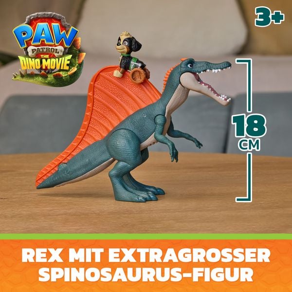 Produktbild: PAW Patrol: Der Dino Film, Rise & Roll Dino Set, Rex-Figur mit Spinosaurus-Dinofigur