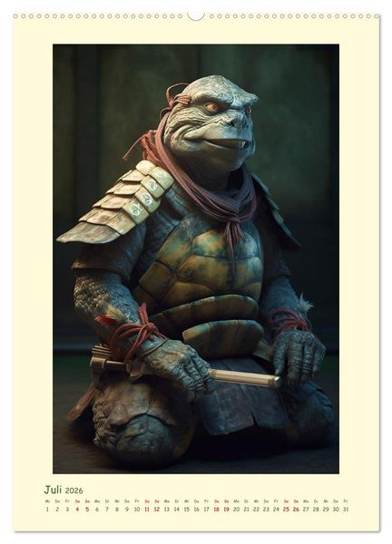 Produktbild: Tierische Samurai (hochwertiger Premium Wandkalender 2026 DIN A2 hoch), Kunstdruck in Hochglanz