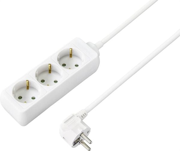 Sygonix SY-4890980 Steckdosenleiste 3fach Weiß Schutzkontakt 1St.