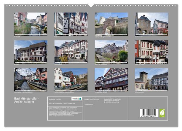 Produktbild: Bad M&uuml;nstereifel - Ansichtssache (hochwertiger Premium Wandkalender 2026 DIN A2 quer), Kunstdruck in Hochglanz