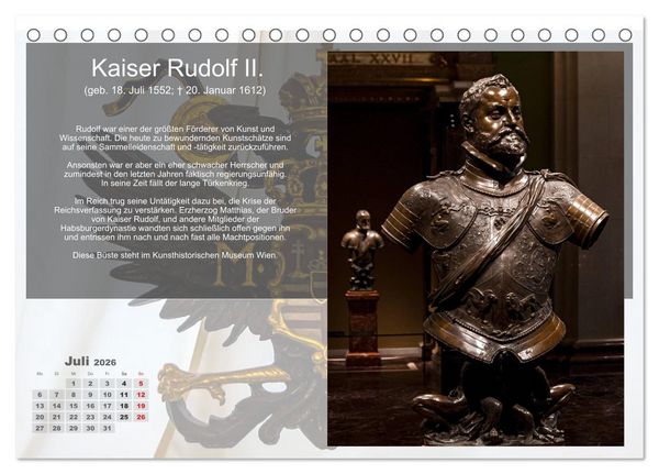 Produktbild: Auf den Spuren der Habsburger (Tischkalender 2026 DIN A5 quer), CALVENDO Monatskalender
