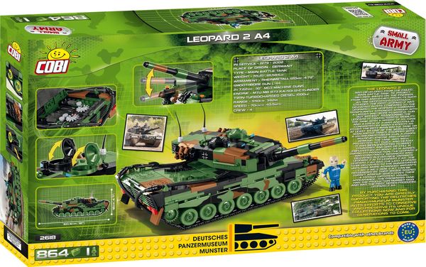 COBI 2618 - Armed Forces, Leopard 2A4 Panzer, 864 Klemmbausteine 1 Figur