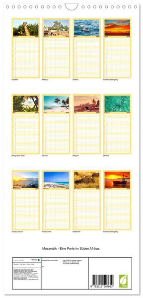 Produktbild: Familienplaner 2026 - Mosambik - Eine Perle im S&uuml;den Afrikas. mit 5 Spalten (Wandkalender, 21 x 45 cm) CALVENDO