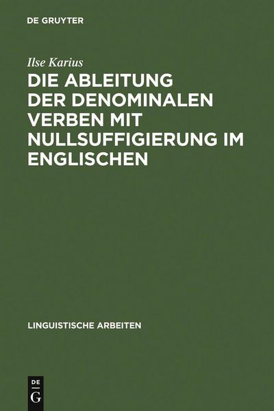 Produktbild: Die Ableitung der denominalen Verben mit Nullsuffigierung im Englischen