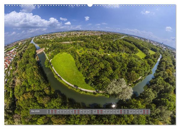 Produktbild: Meine Heimat von oben - Luftbilder von Augsburg (hochwertiger Premium Wandkalender 2026 DIN A2 quer), Kunstdruck in Hochglanz