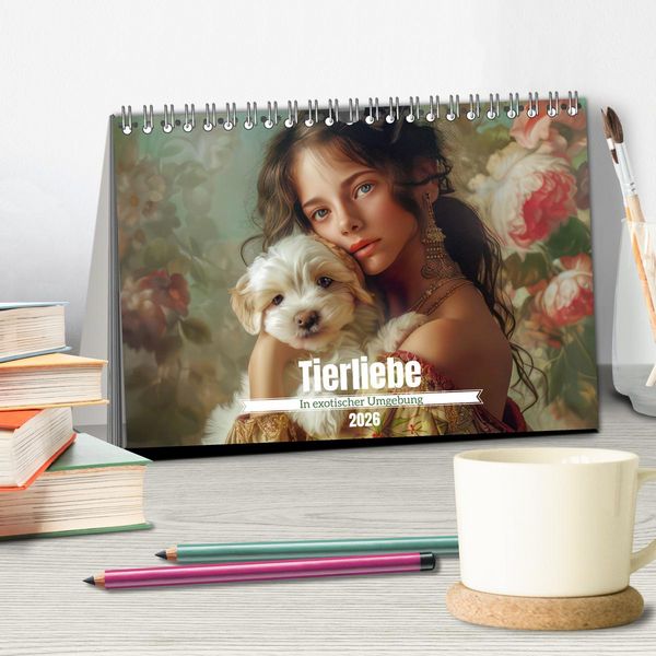 Produktbild: Tierliebe - In exotischer Umgebung (Tischkalender 2026 DIN A5 quer), CALVENDO Monatskalender